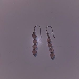 New! Stunning Handmade Quartz Earrings in Pink